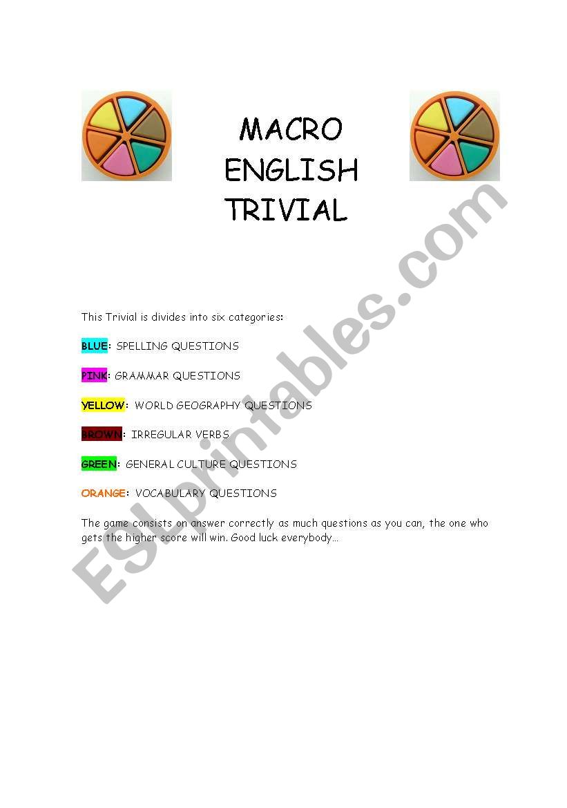 ENGLISH TRIVIAL worksheet