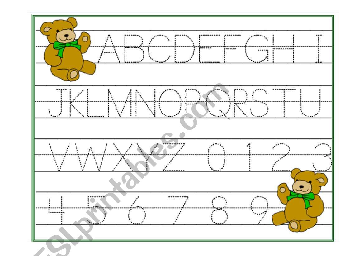 Alphabet  Trace  Uppercase worksheet