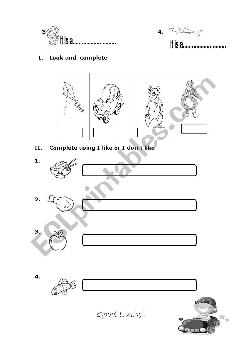 Englsih test 2 of 2 worksheet