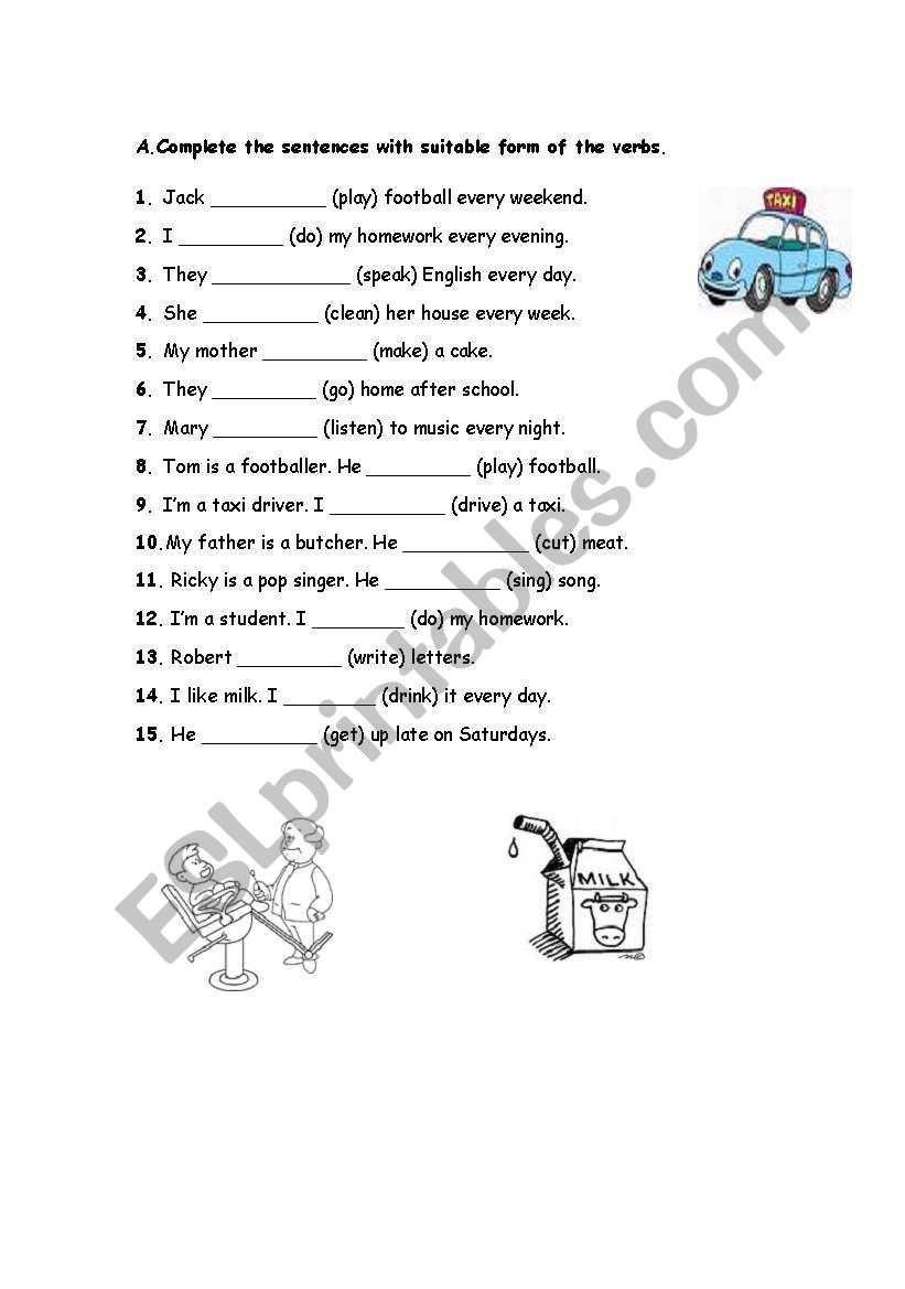 simple present worksheet