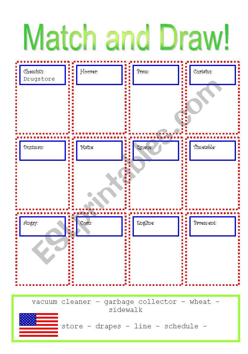 Match and Draw! worksheet