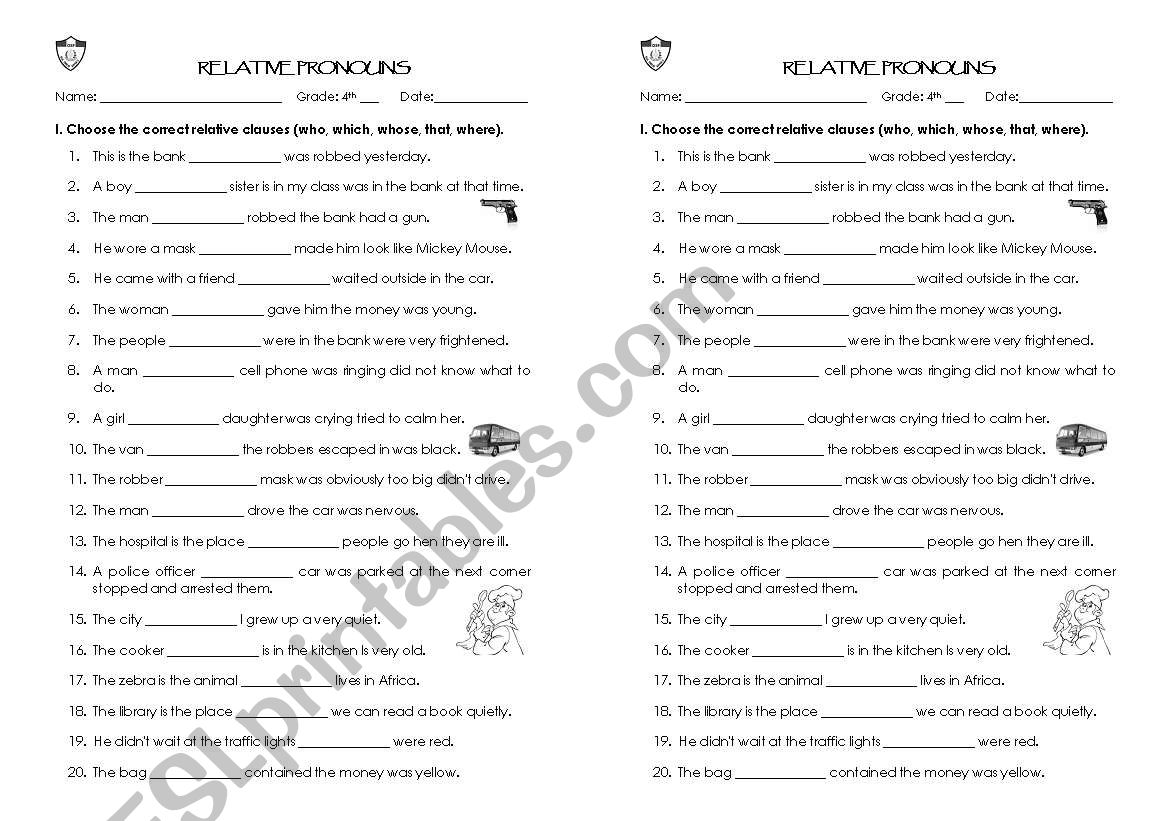relative clauses practice worksheet