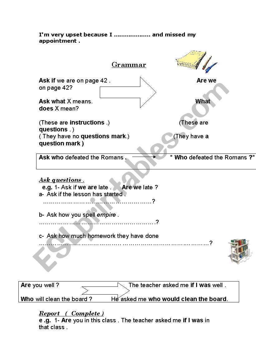 Repoted questions worksheet