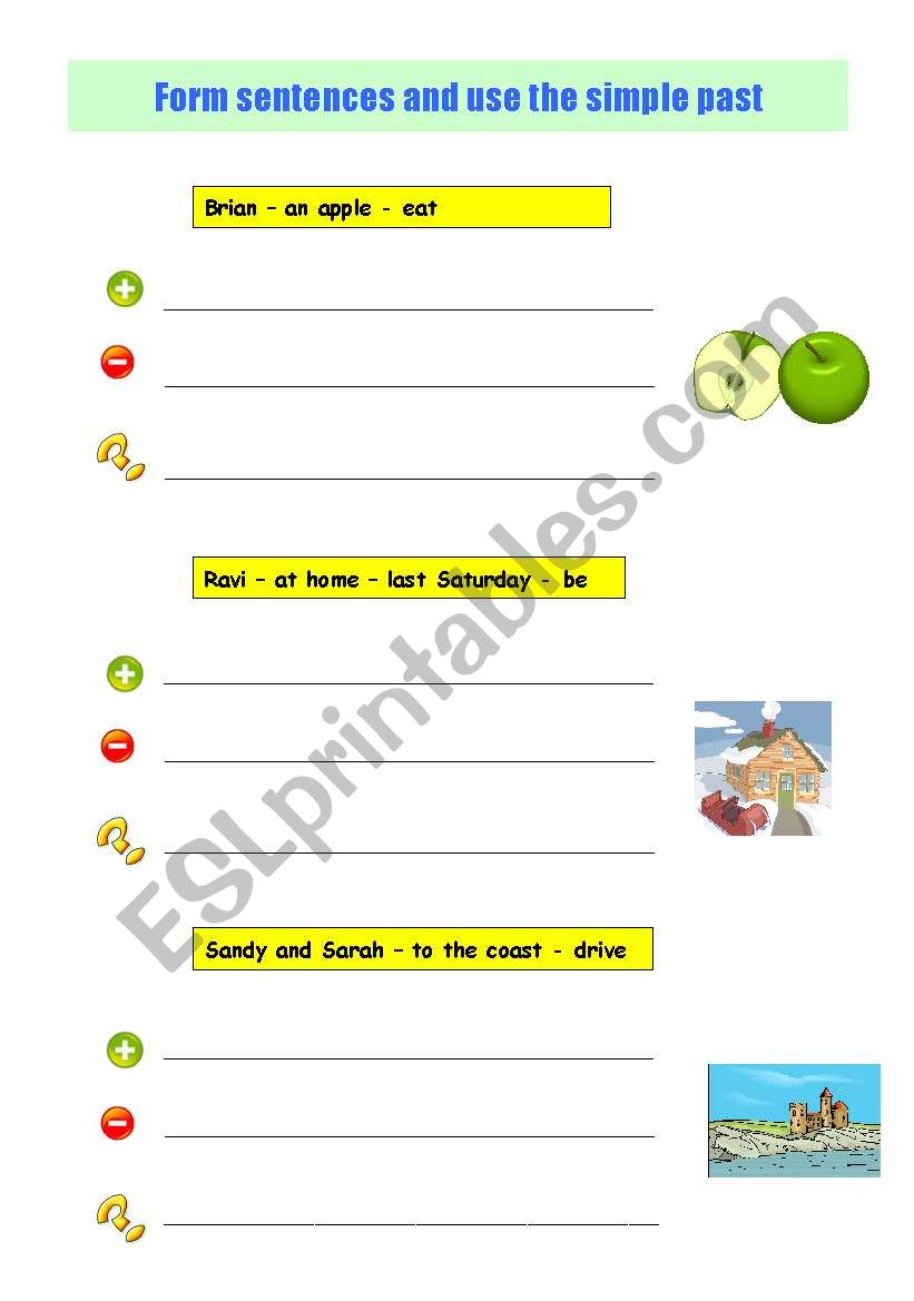 Form sentences and use the simple past