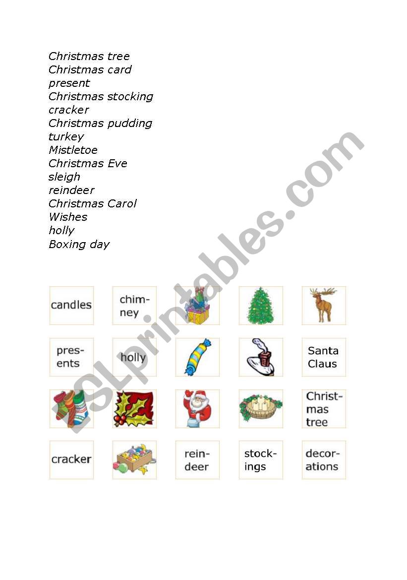 Christmas worksheet worksheet