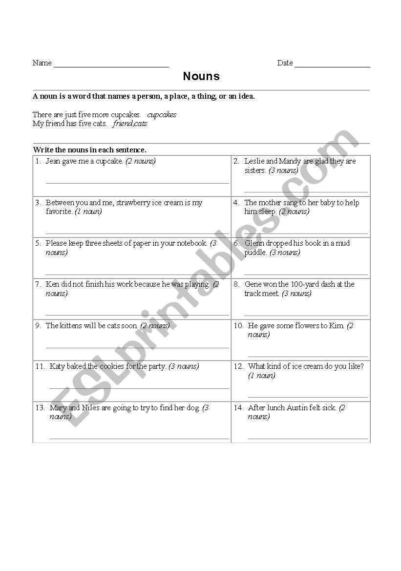 Pronouns worksheet