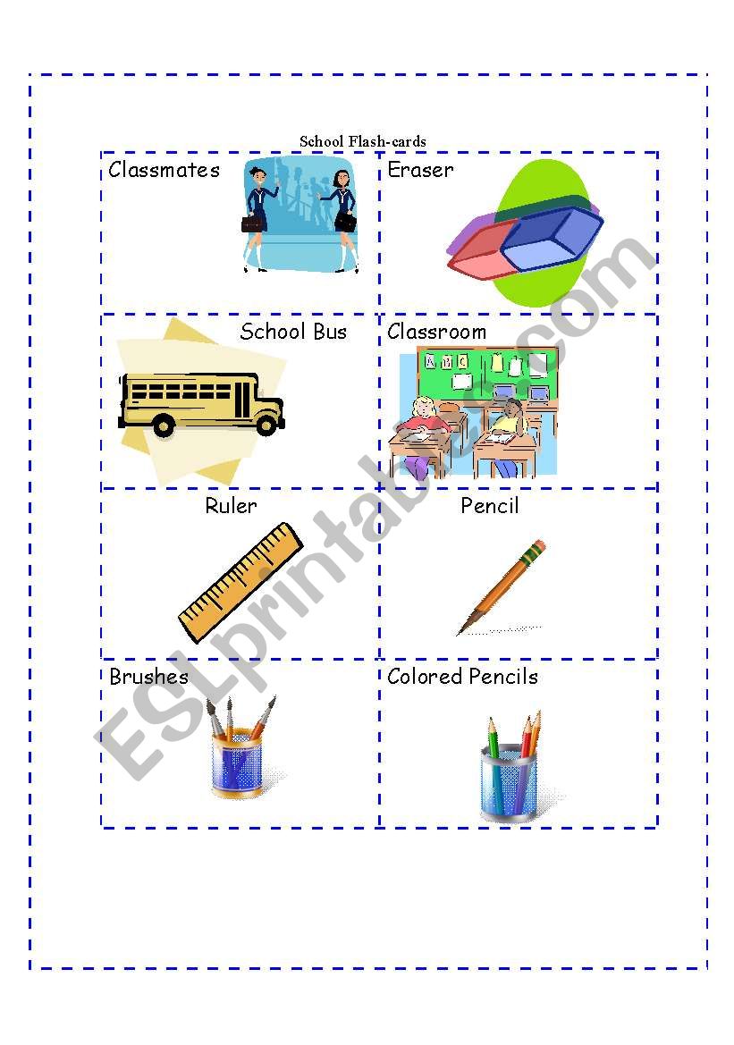 School Flash-cards worksheet