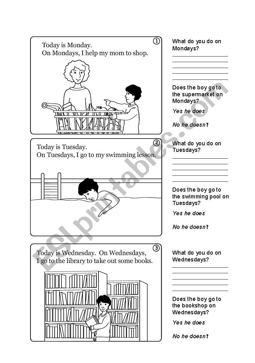 days of the week worksheet