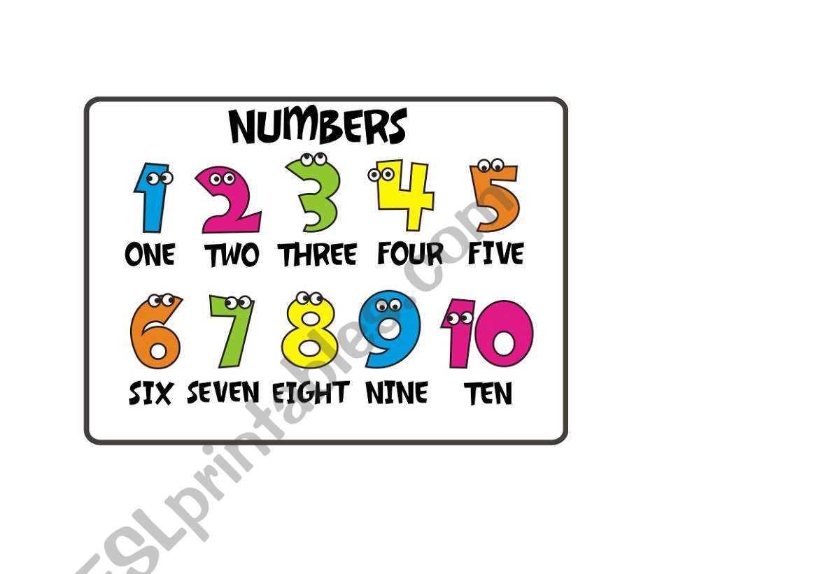 numbers  1 to 10 worksheet