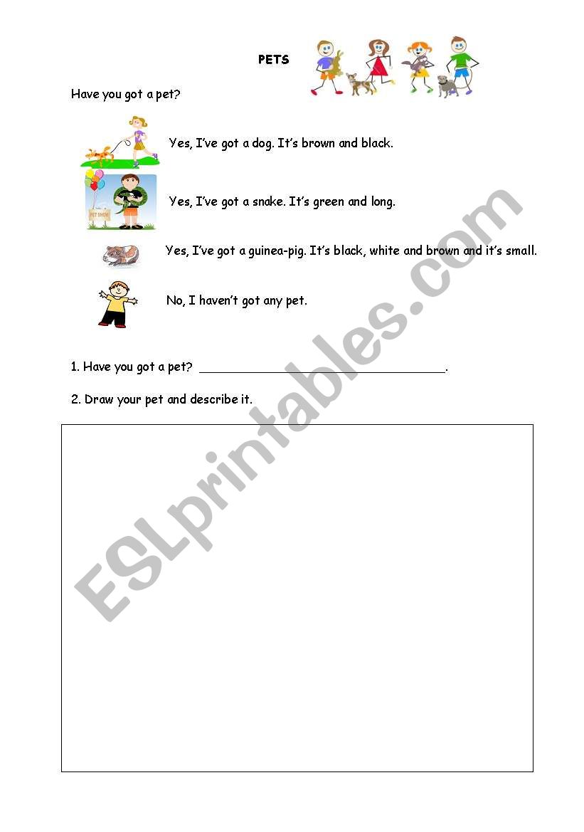 Pets worksheet