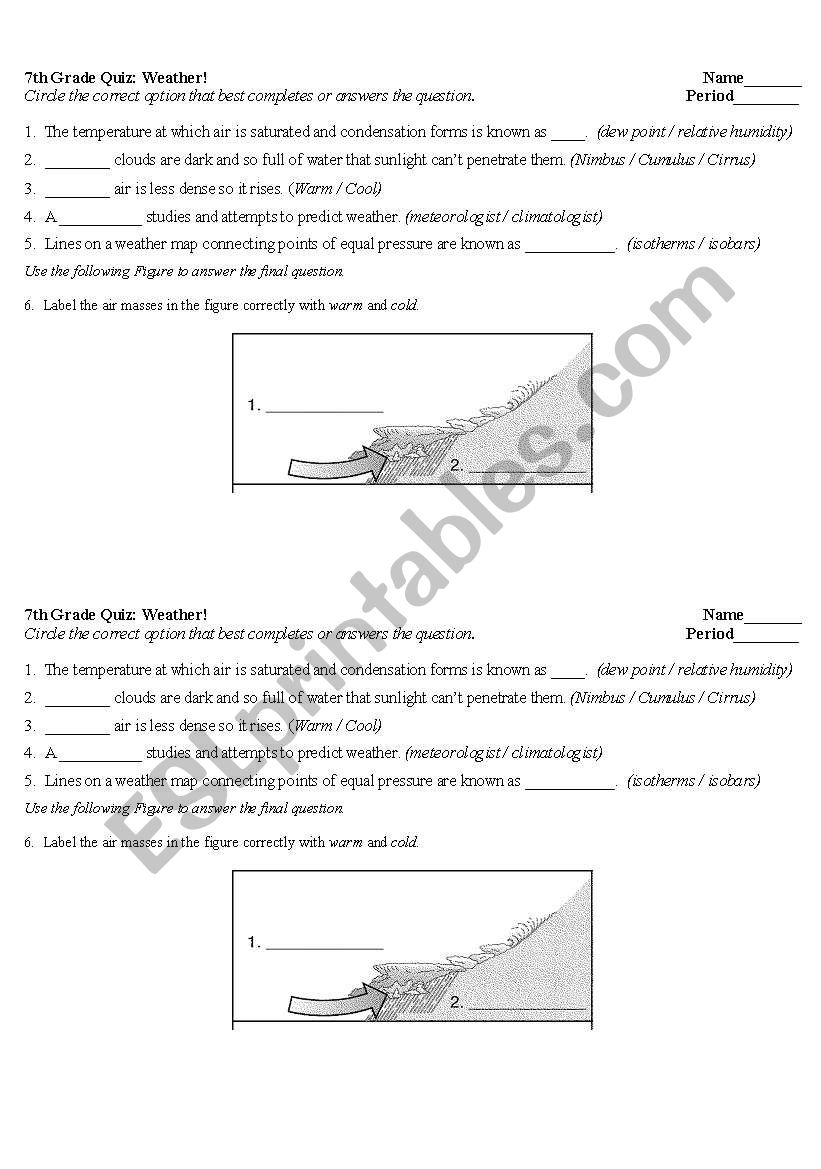 Weather Quiz worksheet