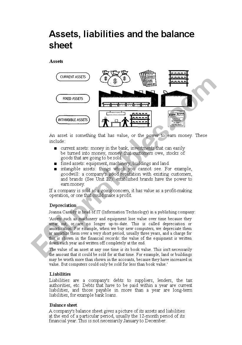 Balance Sheet worksheet