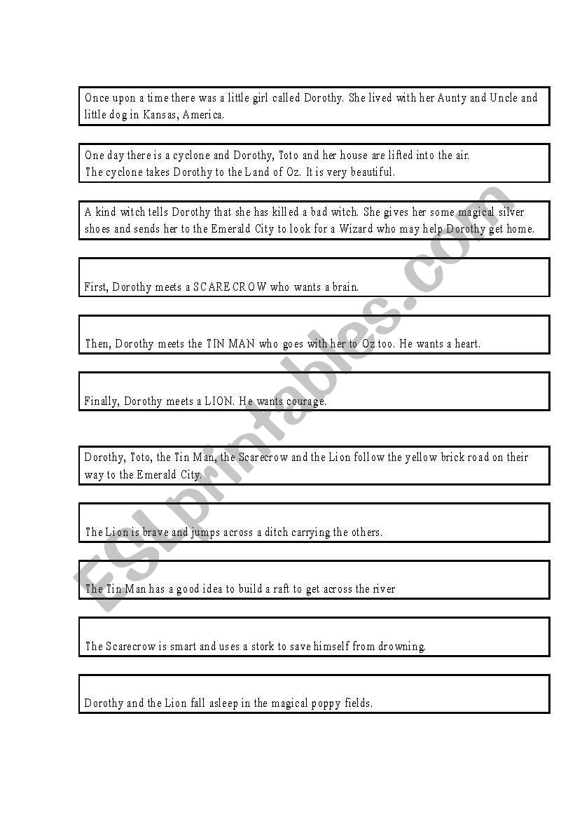 Wizard of Oz plot sequence activity