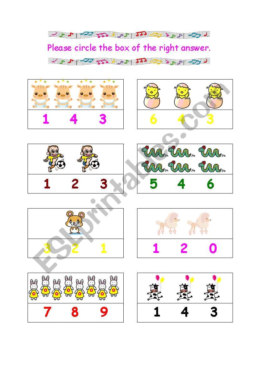 Count & Cirle worksheet