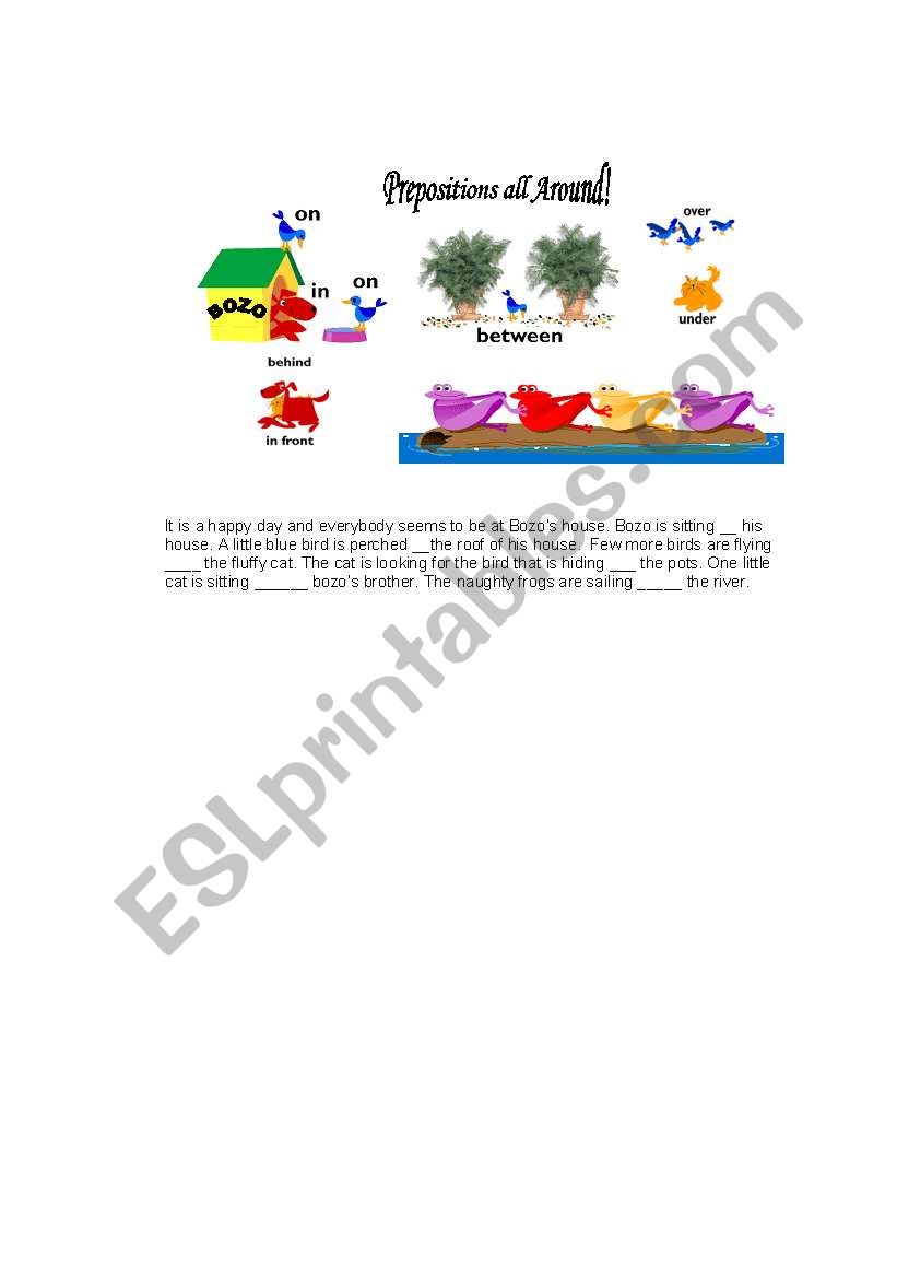 Prepositions worksheet