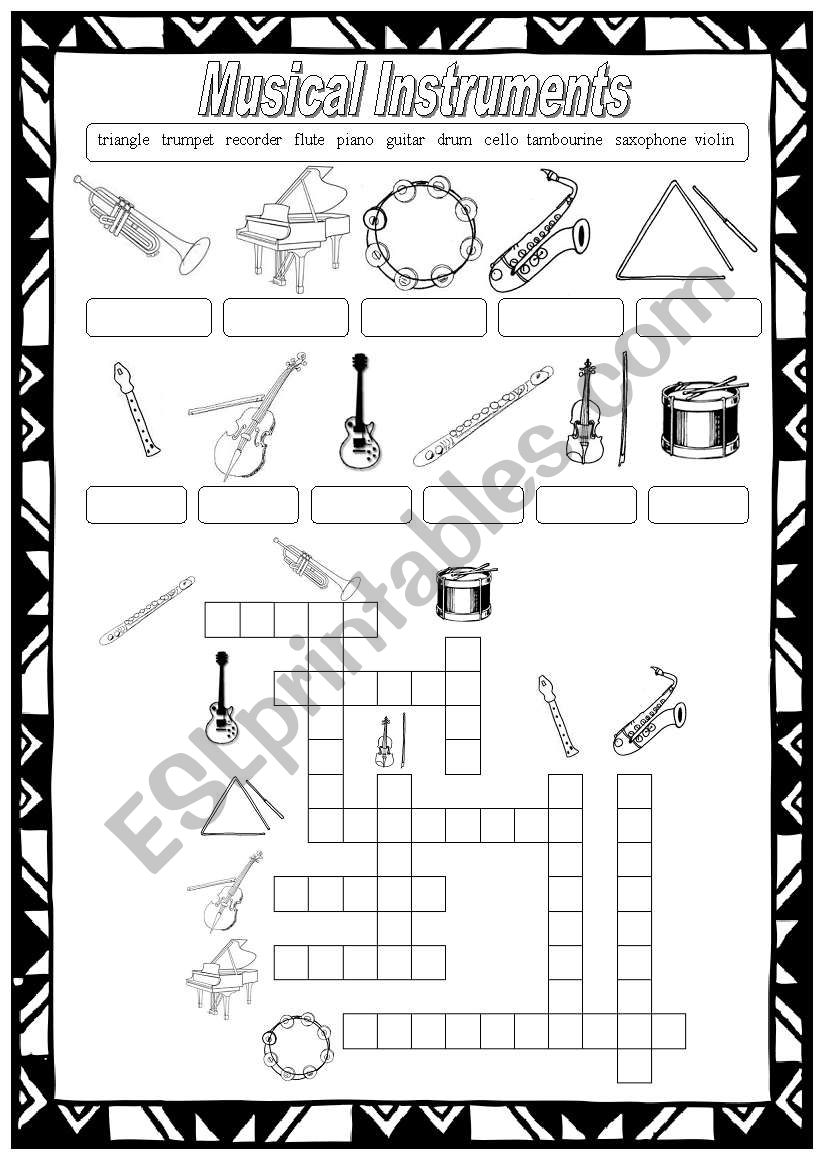 MUSICAL INSTRUMENTS (1 of 3) worksheet