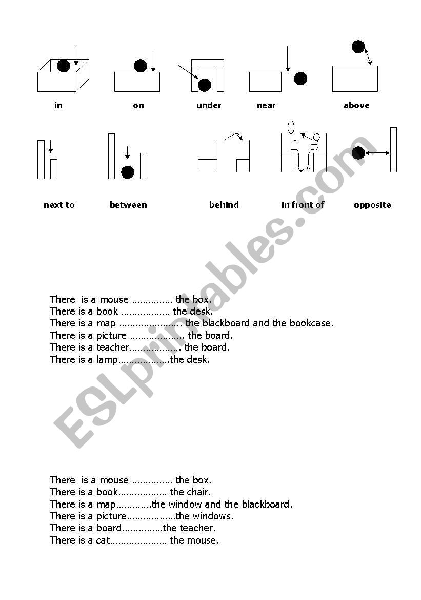 in, on, under.... worksheet