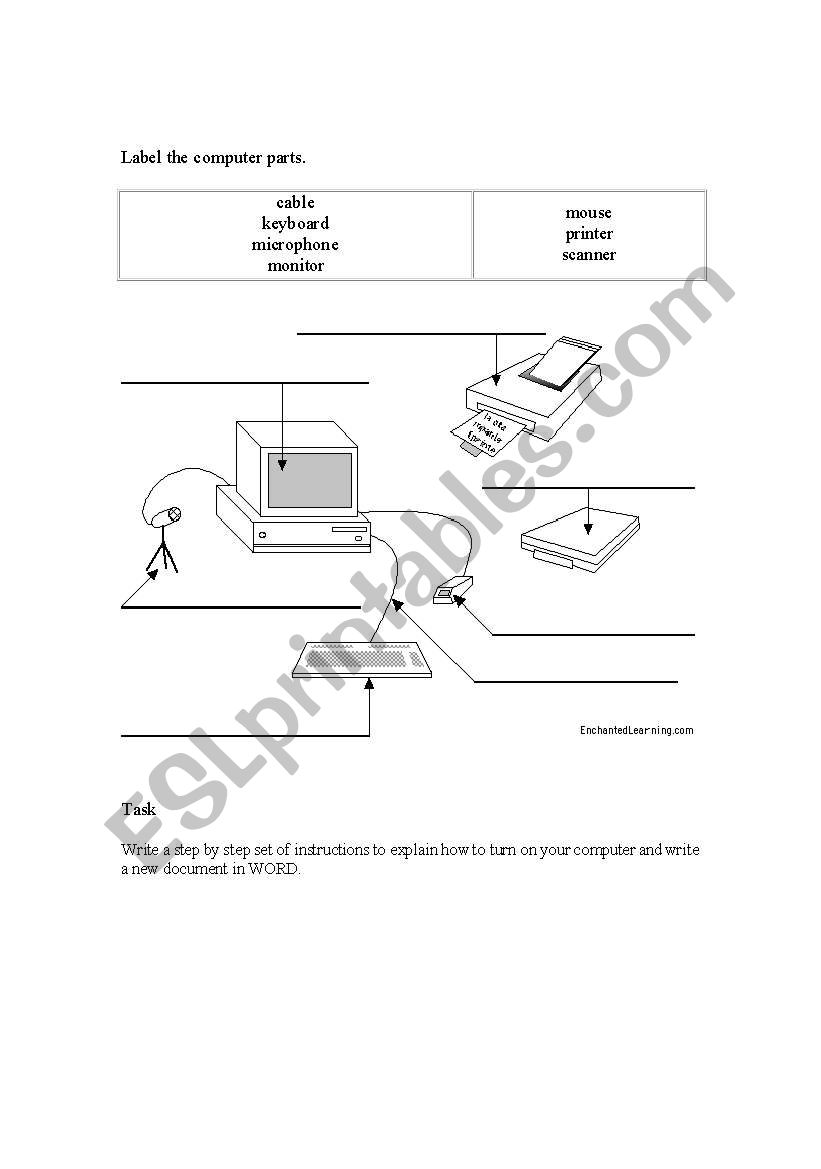 Computer Parts worksheet