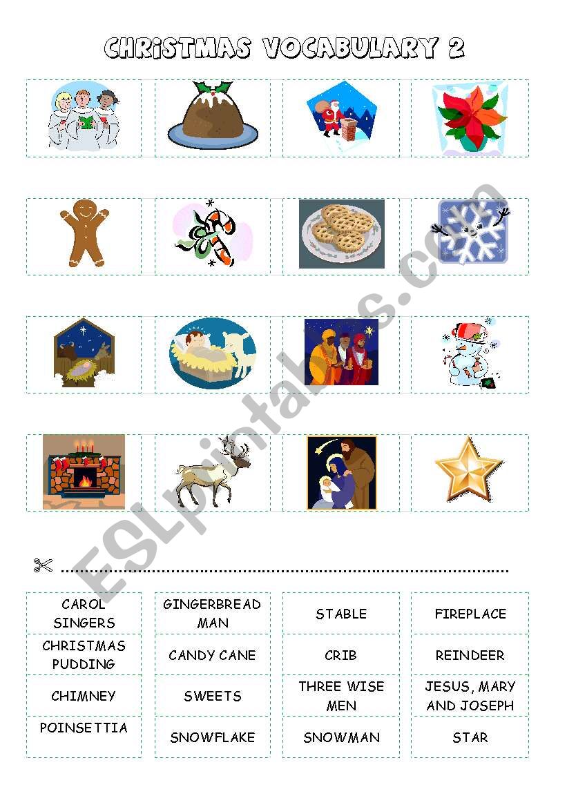 CHRISTMAS VOCABULARY 2 (cut and paste) - part 2