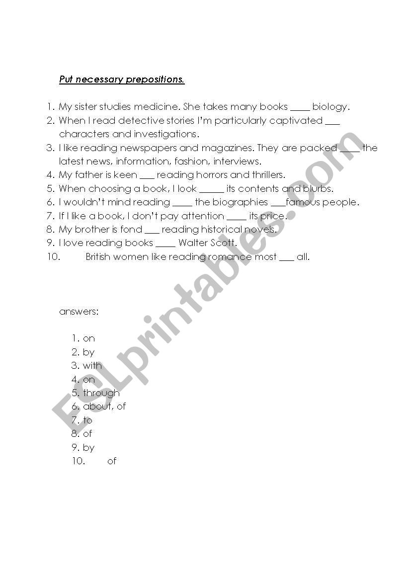 Vocabulary training worksheet