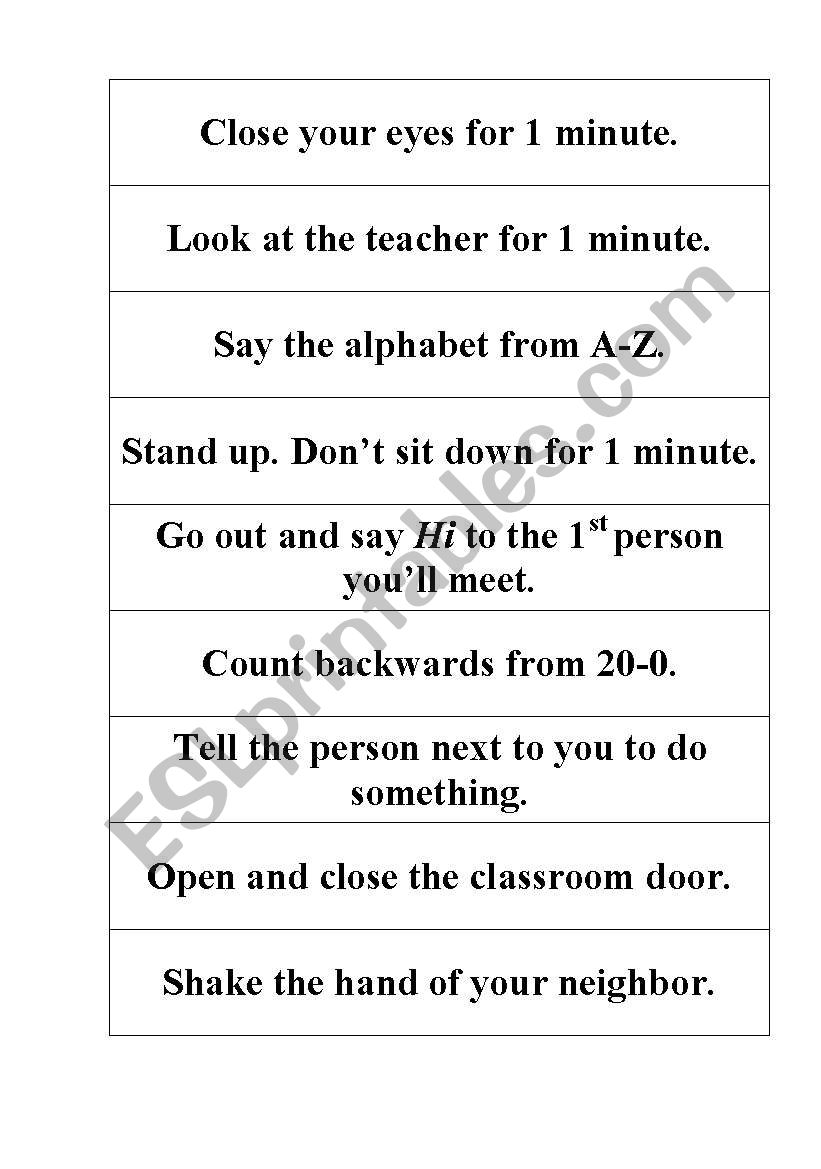 Instructions! worksheet