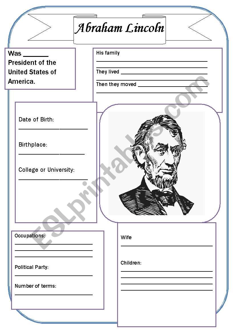 A. Lincoln worksheet