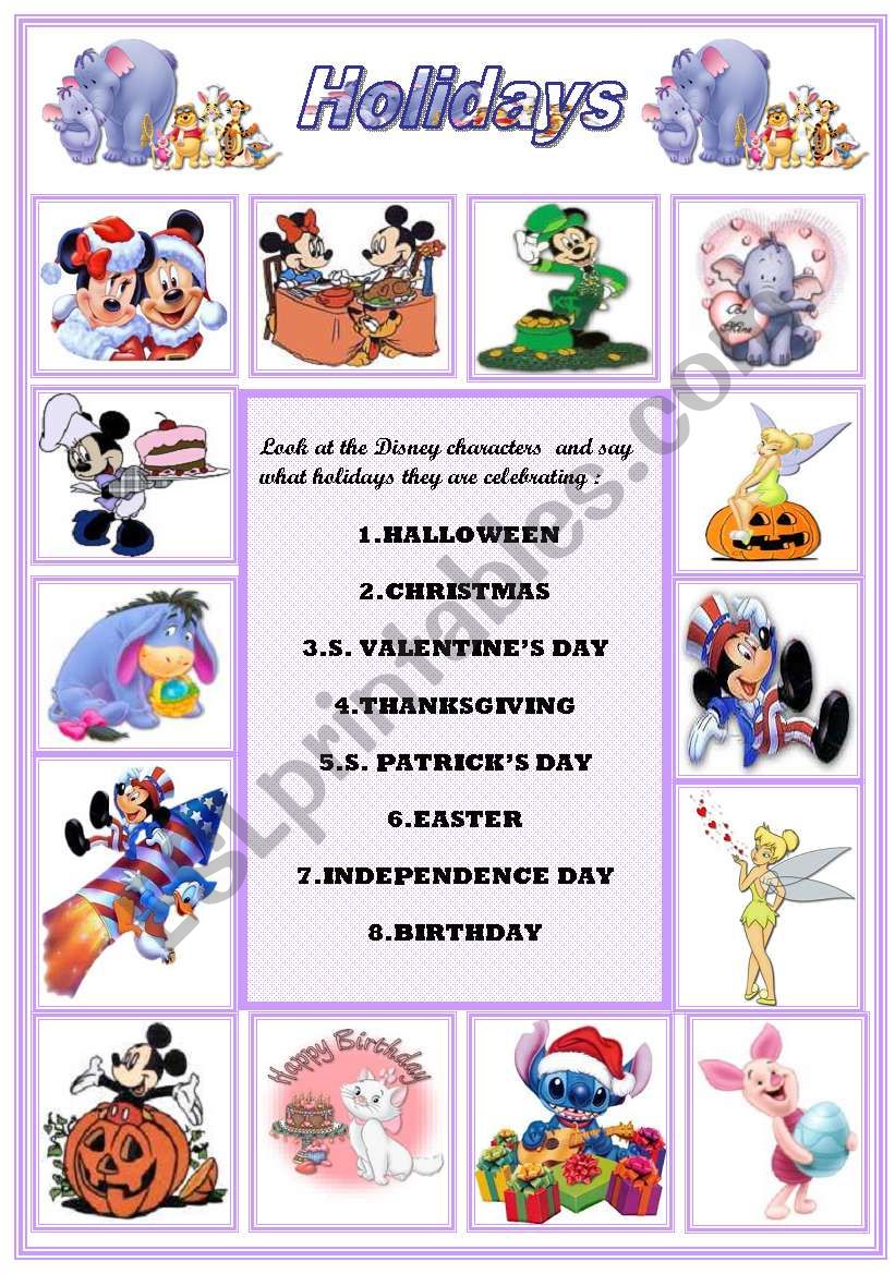Holidays and celebrations  :  Disney Characters