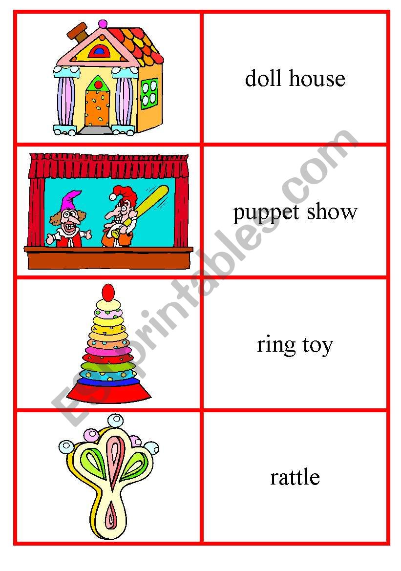 toys domino cards worksheet