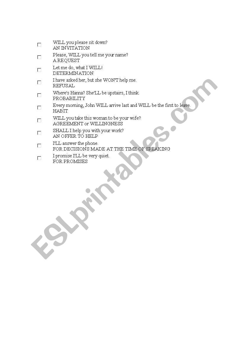 shall/will worksheet