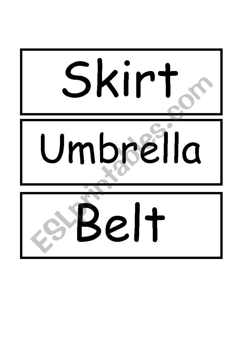 Clothing vocabulary worksheet