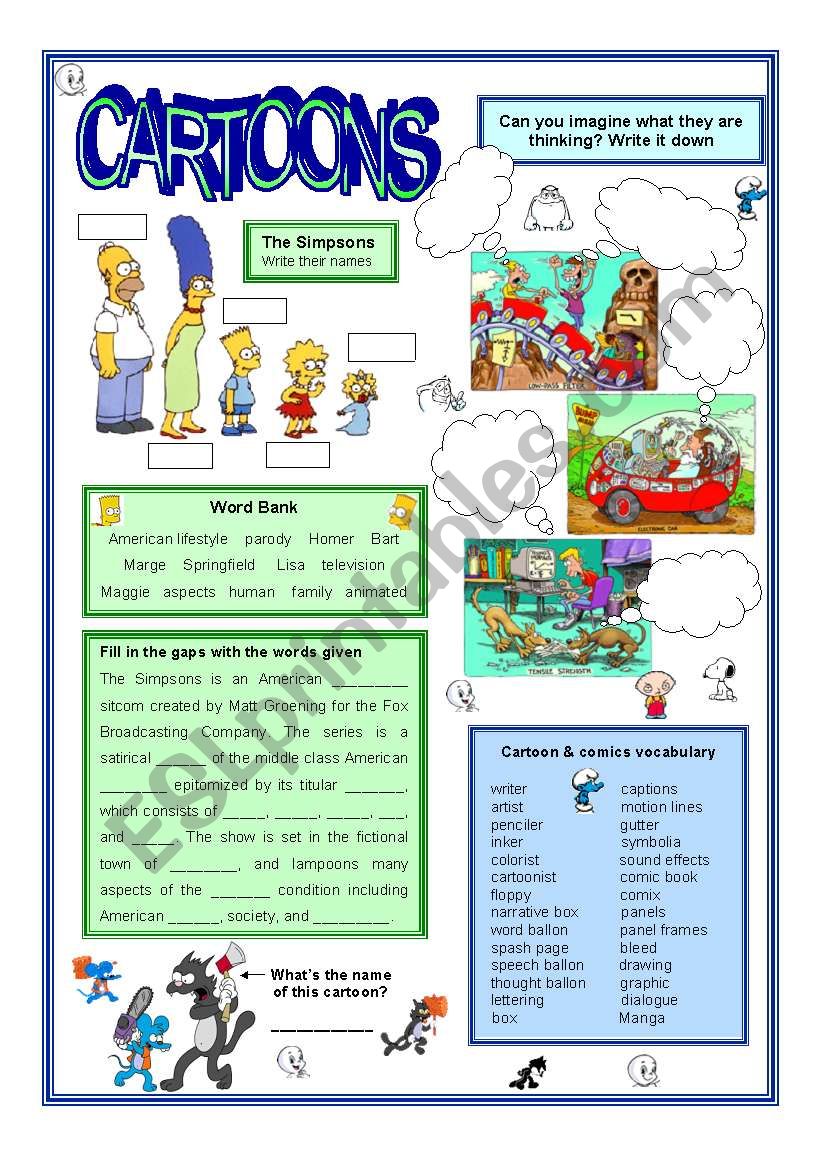 Cartoons worksheet