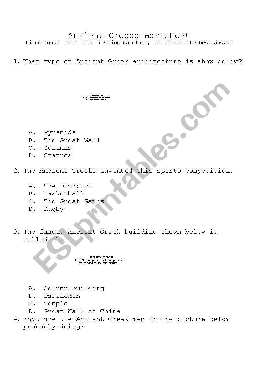 Ancient Greece worksheet