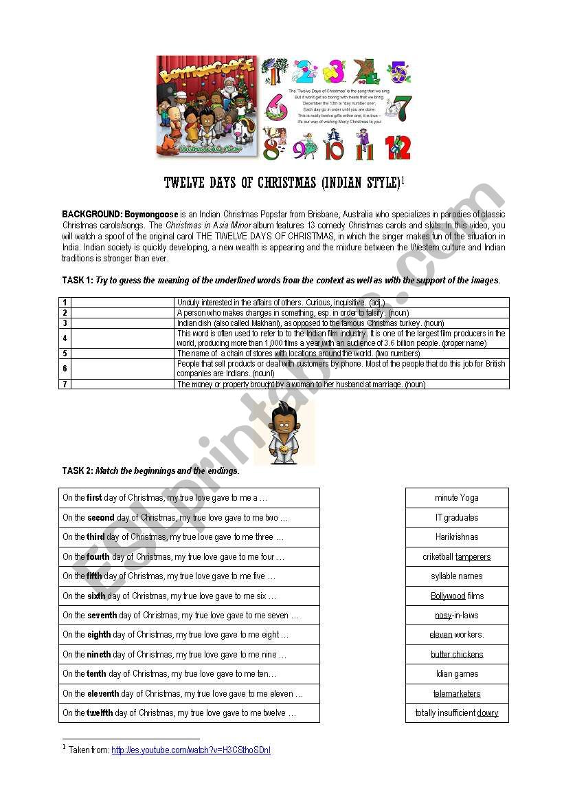 TWELVE DAYS OF CHRISTMAS (INDIAN STYLE)