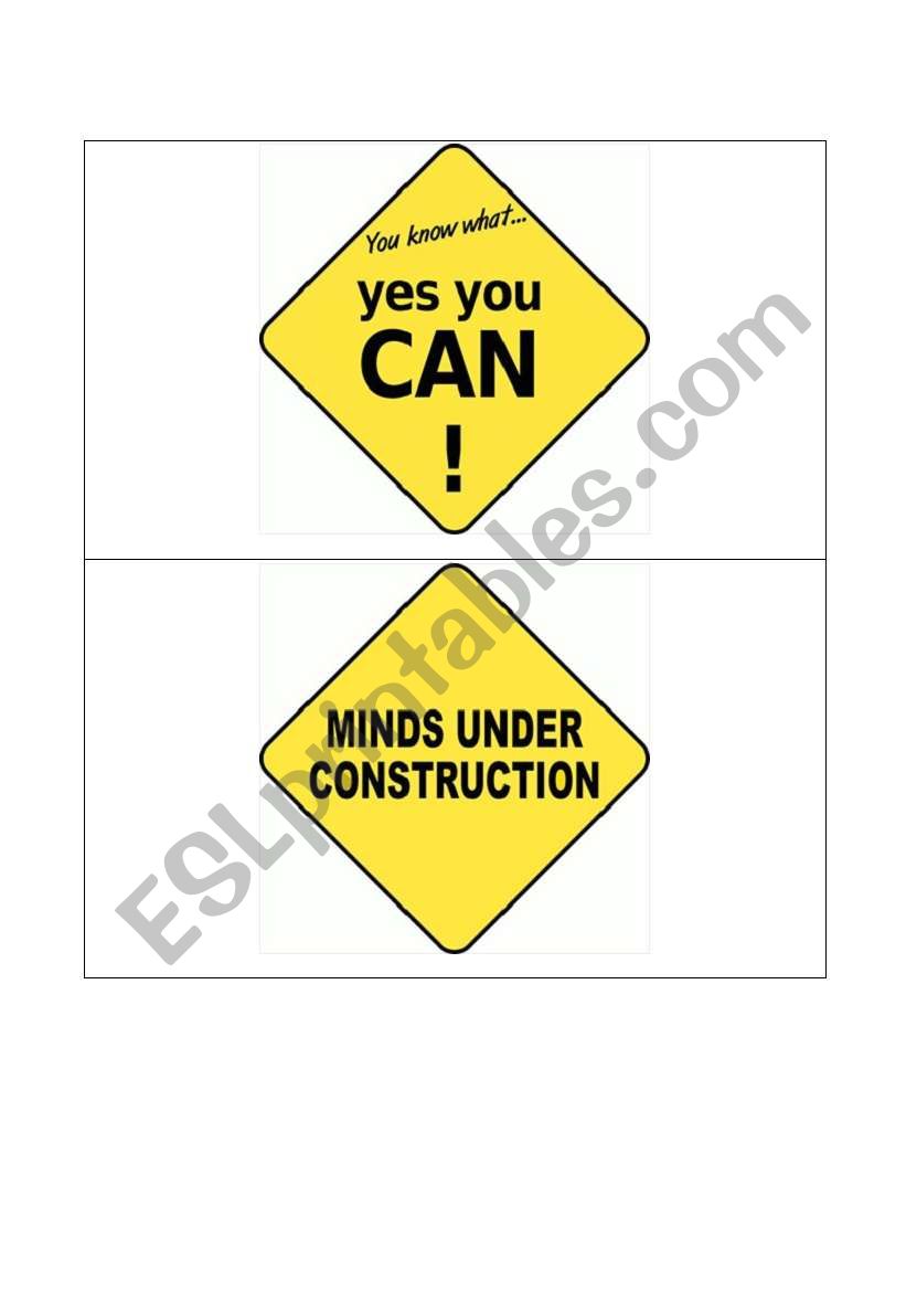 CLASSROOM MOTIVATING SIGNS worksheet