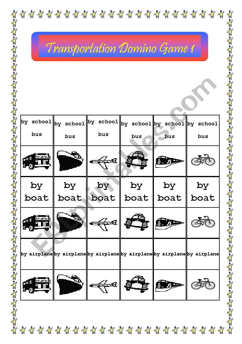 Transportatiion Domino Game 1/2