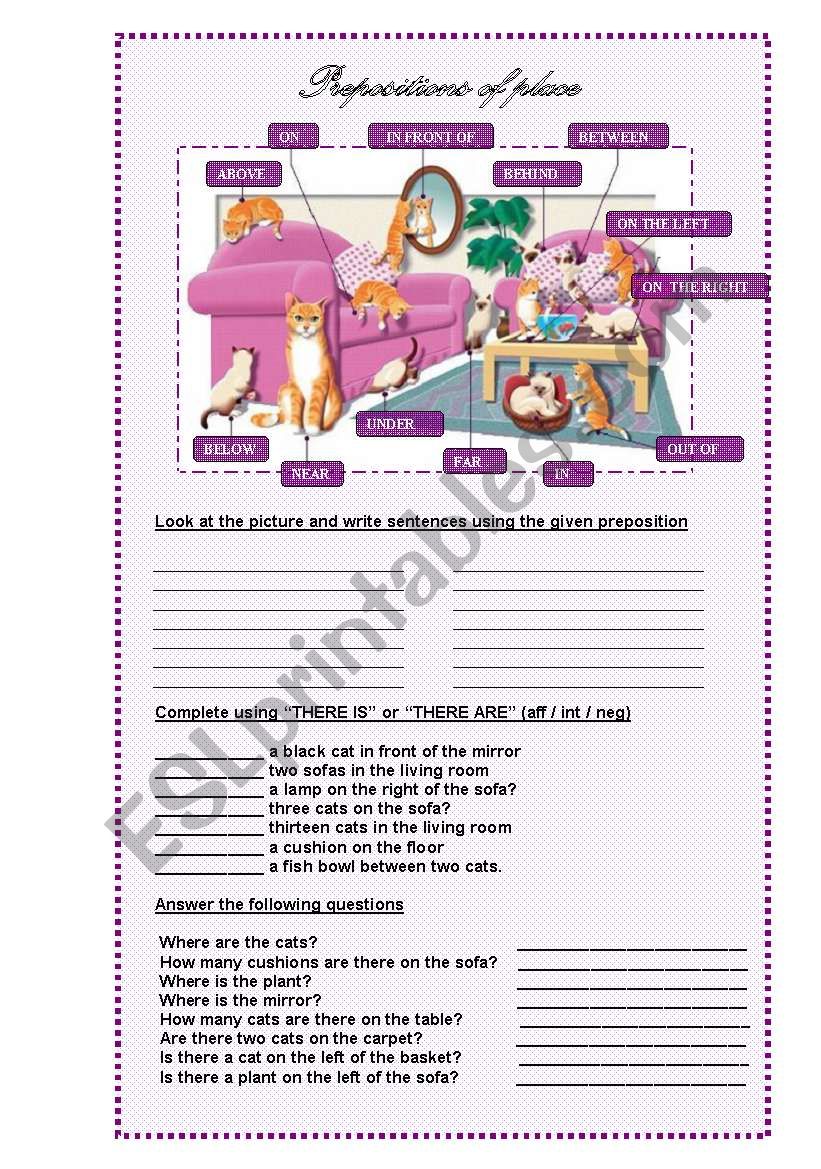 Place  prepositions + There  be