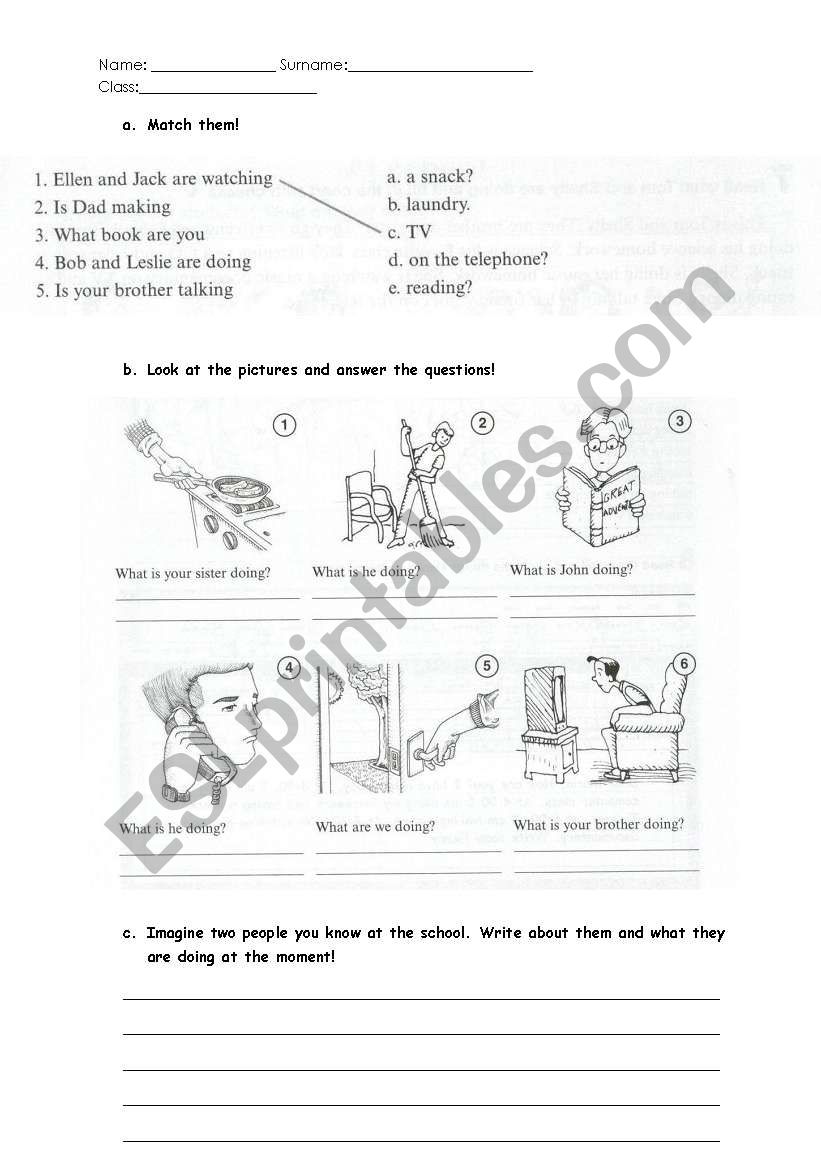what are they doing? worksheet