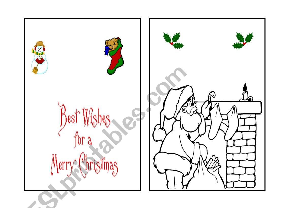 Christmas cards worksheet