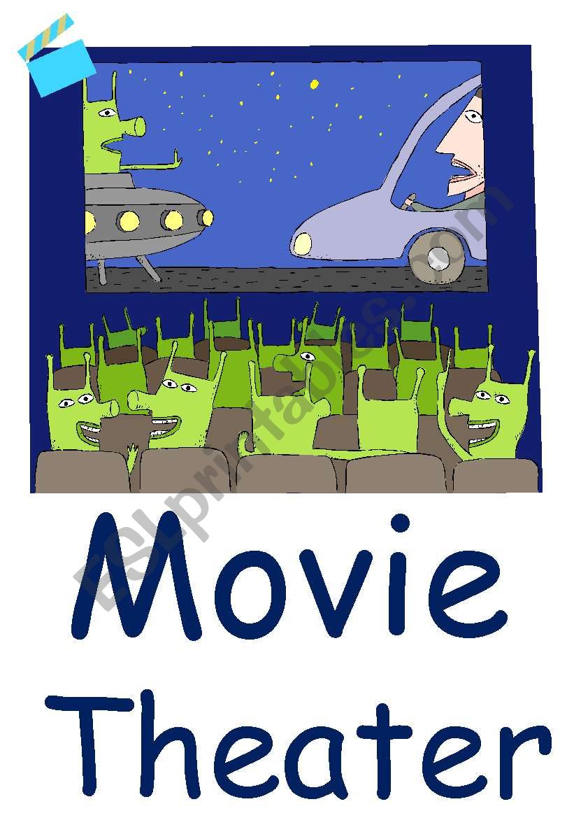 Movie theater Flashcard worksheet