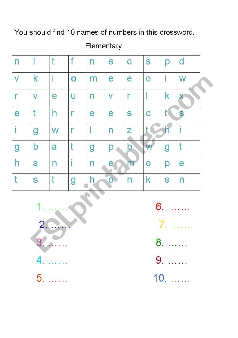 Magic crossword worksheet