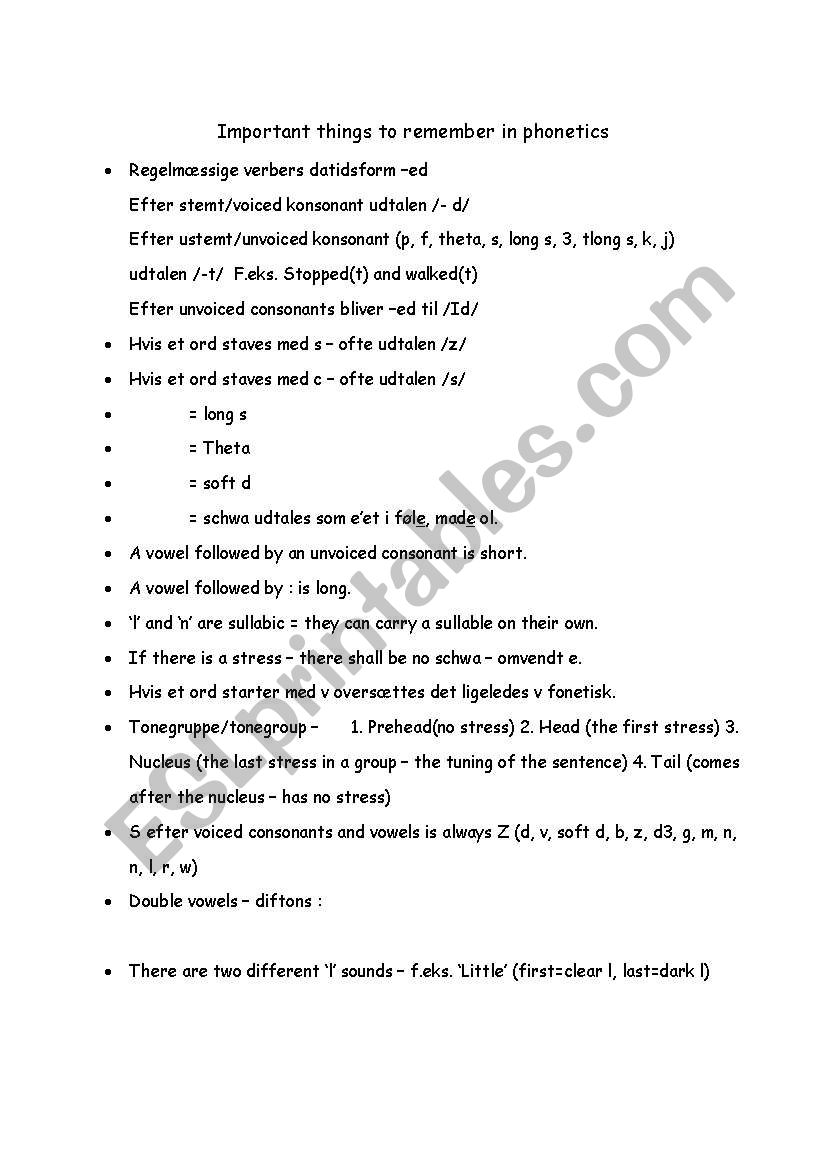 Important things to remember about basic phonetics