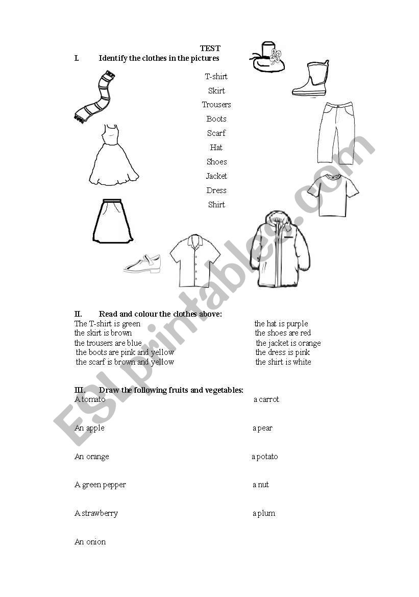 test  worksheet