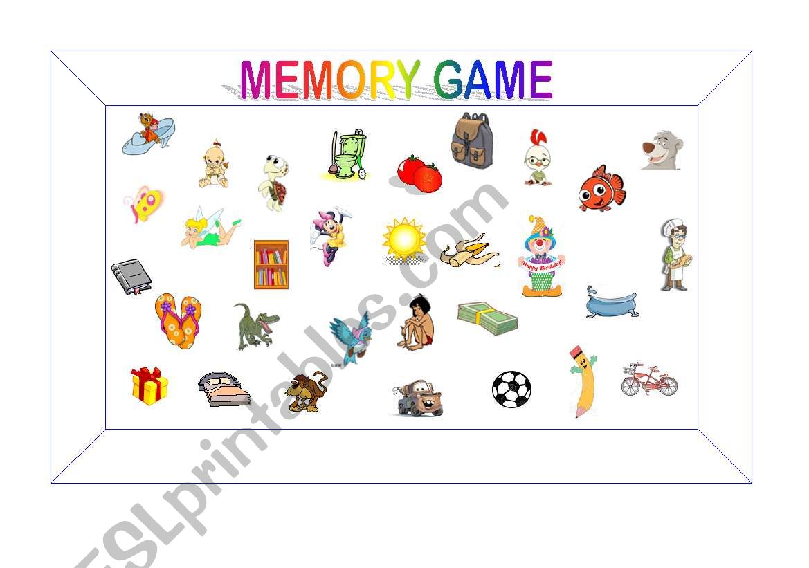 MEMORY GAME worksheet