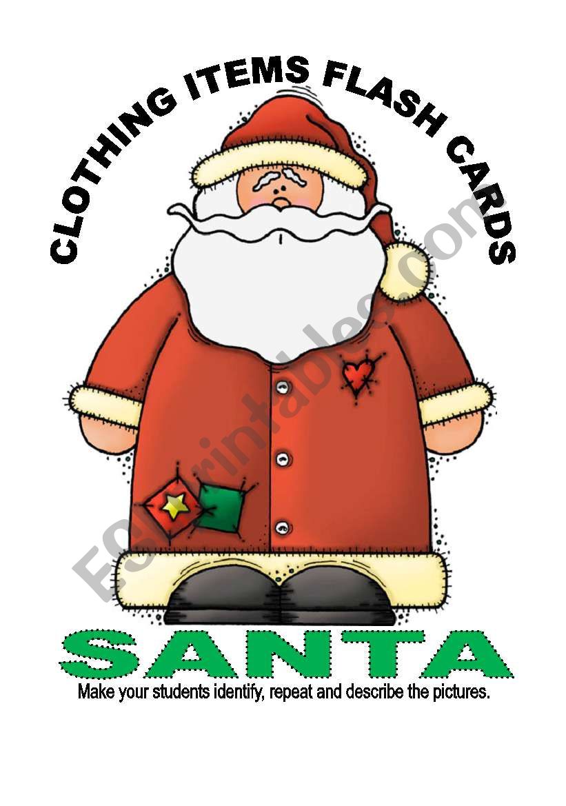 CHRISTMAS - CLOTHING  FLASH CARDS
