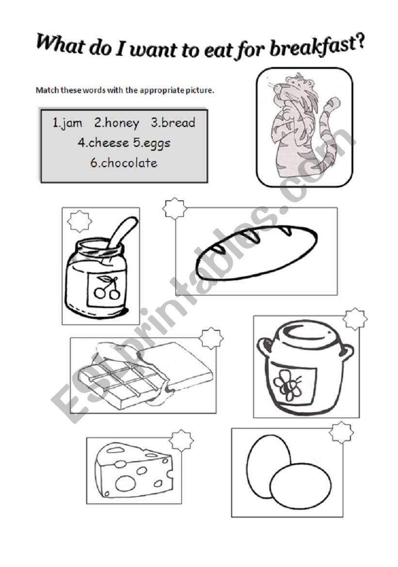 Breakfast worksheet