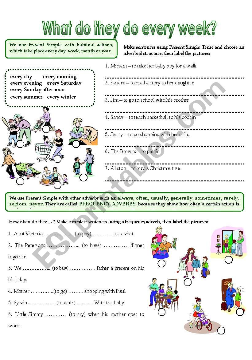 WHAT DO THEY DO EVERY WEEK> worksheet