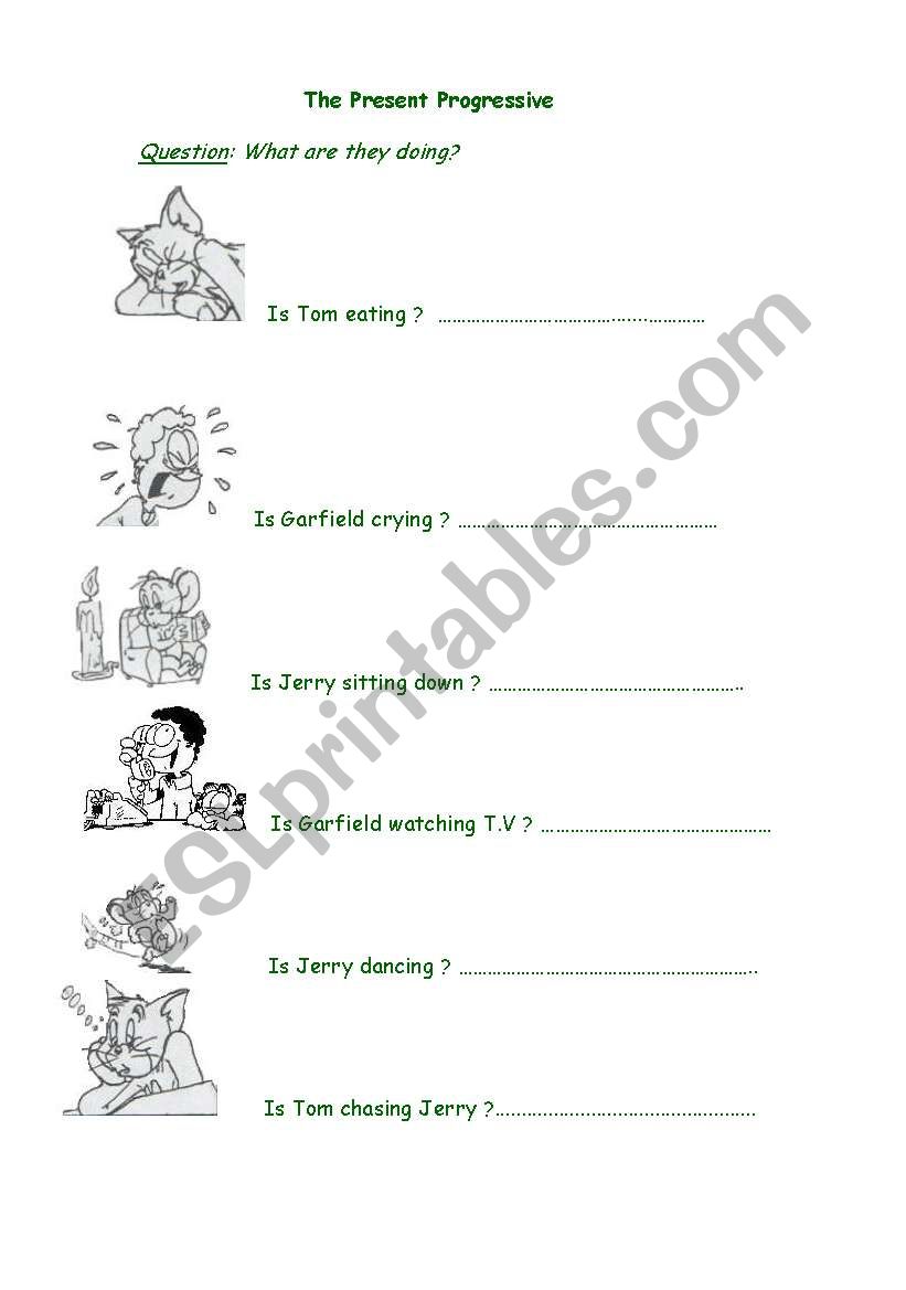 The present progressive worksheet