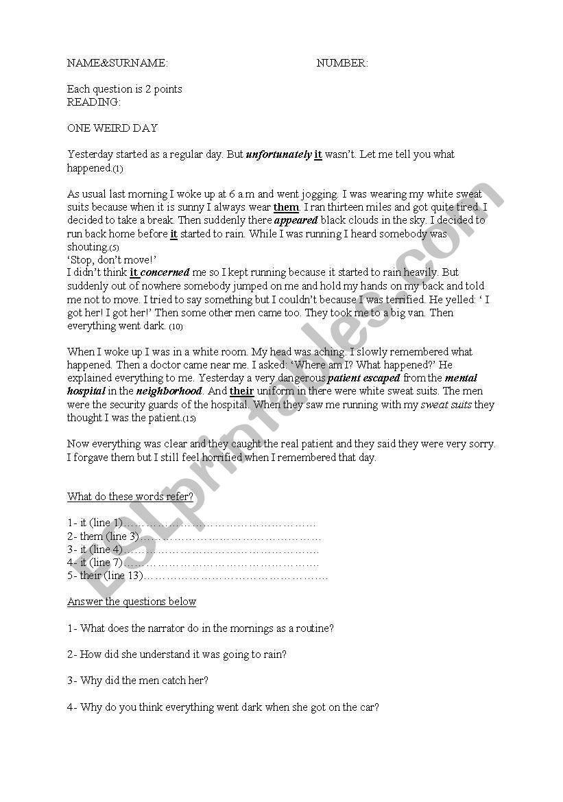 exam for elementary students worksheet