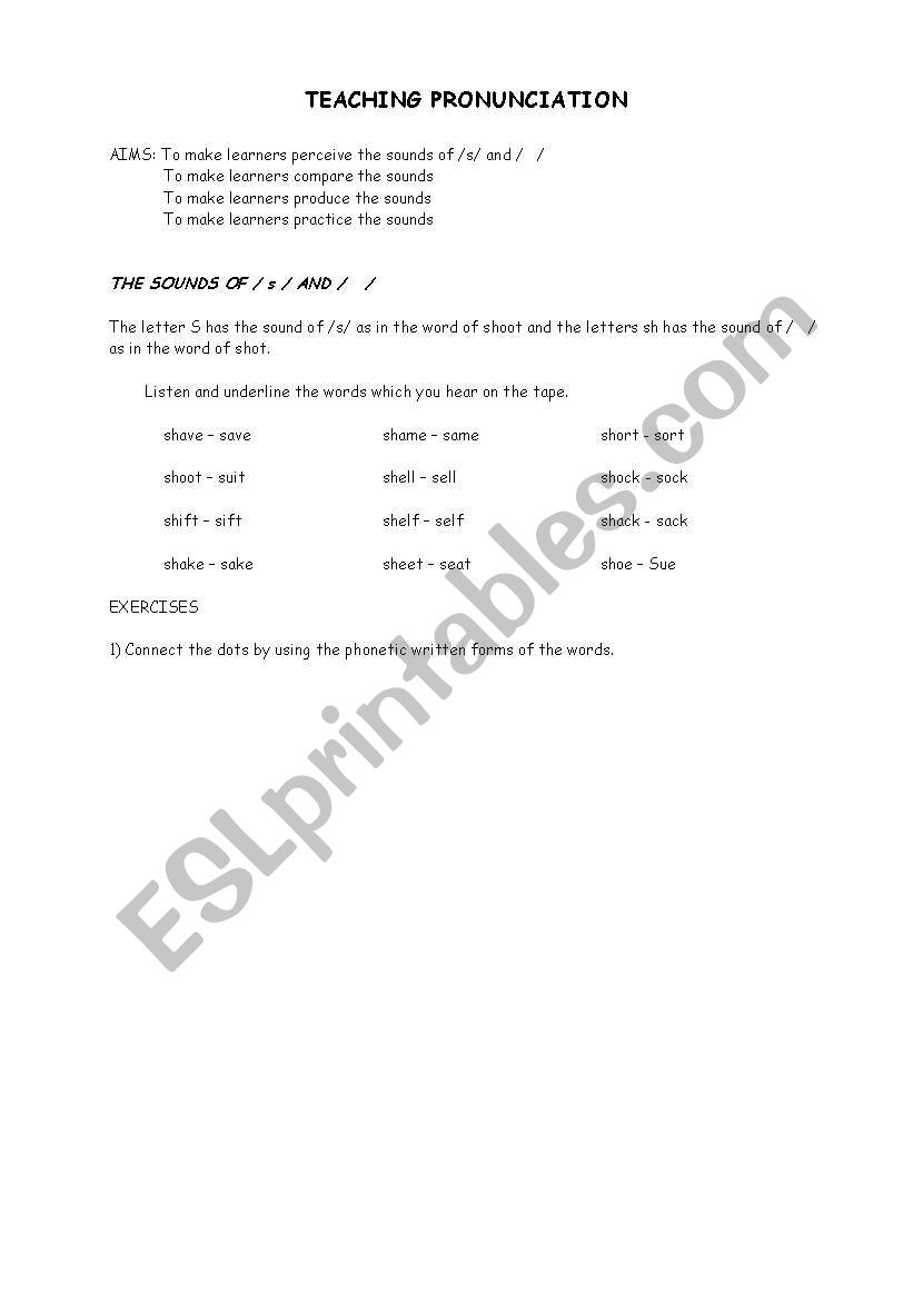 pronunciation worksheet