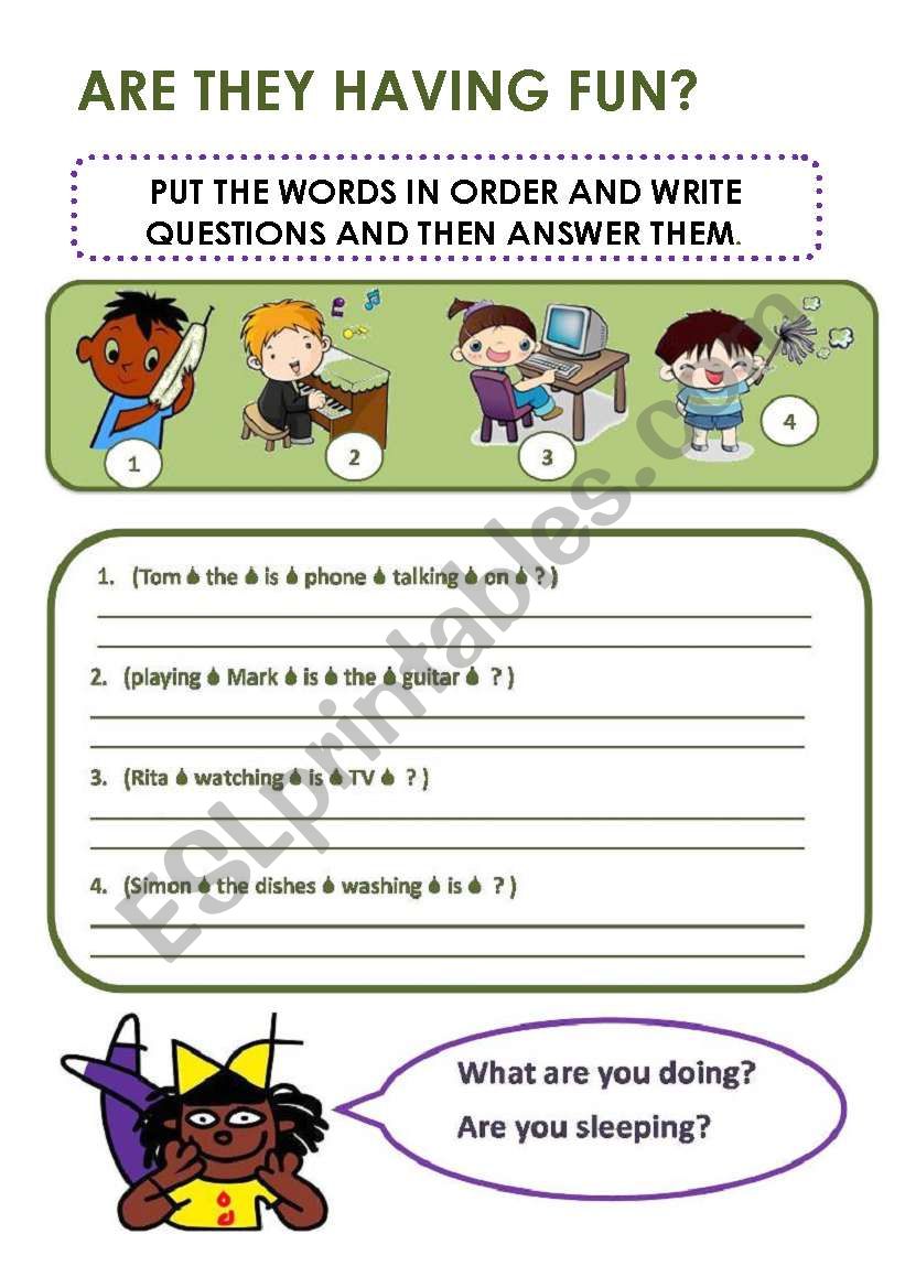 PRESENT CONTINUOUS worksheet